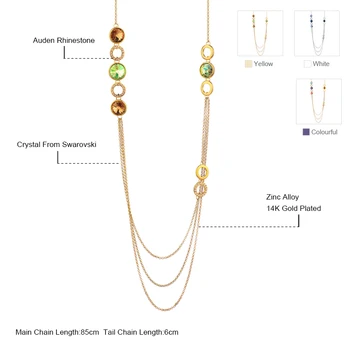 Neoglory Rakúskeho Kryštálu Multi Vrstva Dlhý Sveter Reťazca Náhrdelníky pre Ženy Značky Módne Šperky 2020 Nové CN1