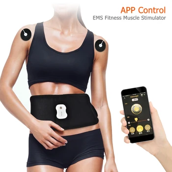 Bluetooth APP Riadenie EMS Fitness Svalový Stimulátor Pás Smart schudnúť Chudnutie Pás Masér Spaľovanie Tukov Vibrácií Tréner