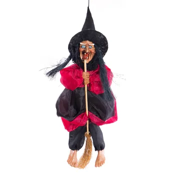 Halloween Visí Čarodejnice Bábiky Ovládanie Hlasom Prop Animovaný Ghost Strašidelné Koni Metlu Stenu Zavesiť Strany Outdoor Domáce Dekorácie Hračky