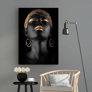 Si, Di Ke Nástenné Maľby Dekorácie Čierne Africké Dievča Plátne Obrazy pre Obývacia Izba Obrázok Maľovanie na Plátno bez rámu Domova