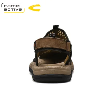 Camel Active 2019 Nové pánske Sandále Pohodlné, Priedušné Originálne Kožené Topánky Mužov Vonkajšie Plážové Sandále Ľahký Muž Topánky