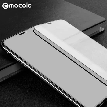 Mocolo Úplné Pokrytie 3D Zakrivené Screen Protector Pohár Plný Lepidlo Film Proti Prachu Chrániť Mikrofón Tvrdeného Skla pre iPhone X iP 10