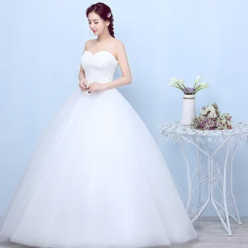 Popodion svadobné šaty plus veľkosť nevesta šaty čipky bez ramienok svadobné šaty vestido de noiva WED90528