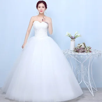 Popodion svadobné šaty plus veľkosť nevesta šaty čipky bez ramienok svadobné šaty vestido de noiva WED90528