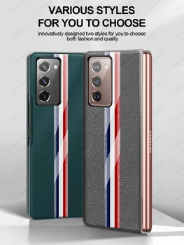 Flip Kožené puzdro Pre Samsung Galaxy Z Násobne 2 Prípad Ebaicse Originálne Luxusné Originálne Kožené puzdro Pre Galaxy Z Fold 2 5G Kryt