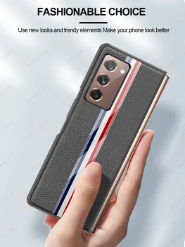 Flip Kožené puzdro Pre Samsung Galaxy Z Násobne 2 Prípad Ebaicse Originálne Luxusné Originálne Kožené puzdro Pre Galaxy Z Fold 2 5G Kryt