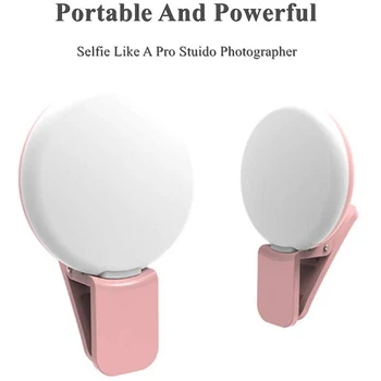 Krúžok Svetlo,Selfie Krúžok Svetlo Nabíjateľná LED, s 3 Režimami Stmievateľné Klip Mini Krúžok Svetlá pre Fotoaparát, Telefón, Tabliet Notebook