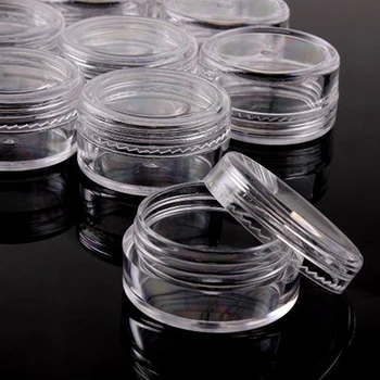 Nové 50 Ks Prenosné 5 Gram Kozmetické Vzorky Plastových Kontajnerov Krém Hrniec Pohárov Kolo Fľaša Transparentné Prípade Make-Up Vysokej Kvality