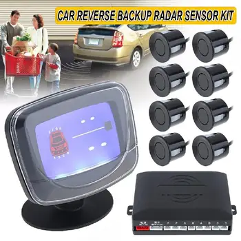 Auto Auto Parktronic LED Parkovacie snímače S 8 Senzorov na Zadnej strane Zálohy Parkovanie Radar Monitor Detektor Systém Podsvietenia Displeja