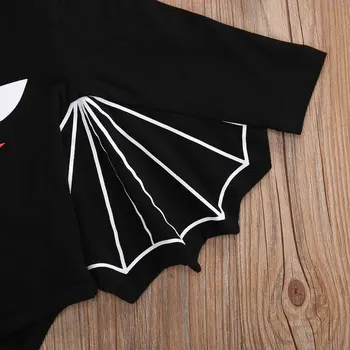 2020 Nové Halloween Jeseň Dieťa Baby Chlapci, Dievčatá 2 ks Nastaviť Bat Krídlo Dlhý Rukáv Kombinézu+Klobúk s Ušami Oblečenie, Oblečenie