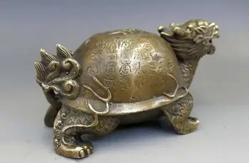 Čínsky Mosadze, Medi Fengshui Boh Zvierat Dragon Korytnačka Socha