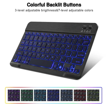 Mini Bluetooth klávesnica RGB Bezdrôtová Klávesnica S Podsvietením Russain Notebook ipad klávesnicou Pre Tablety Telefón, Notebook, Počítač PC