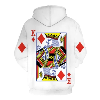 Poker 3D kapucňou mužov a žien nové módne jeseň hoodie dresy s dlhým rukávom pulóver