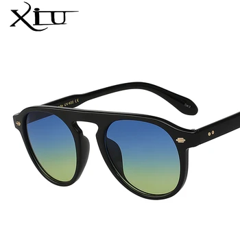 XIU Otvor Retro Retro slnečné Okuliare Muži Ženy Značky Dizajnér Elegantné slnečné Okuliare Fasion Nit Eeywear Najvyššej Kvality UV400