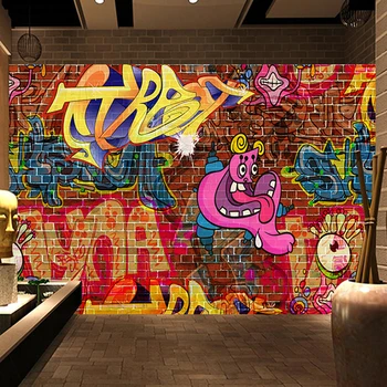 Vlastné Foto nástennú maľbu, Tapety Abstraktných De Parede 3D Abstraktný Graffiti Art Veľké Nástenné Maľby Obývacia Izba, Spálňa Tehlovej Steny nástenné Maľby