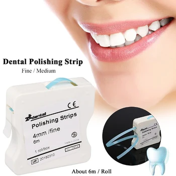 1 Role Zubné Leštiace Pásy 4 mm Živica Zub Medzizubné Brúsenie Brúsenie, Bielenie Zubov Povrchu Zubných Nástroj
