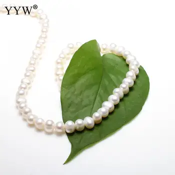 Zemiakové Sladkovodné Perly Korálky Prírodná Biela Trieda AA+ 6-10 mm Reálne Prírodné Sladkovodné Perly pre Šperky Robiť