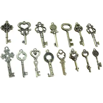 40 Pack Vintage Kostra Kľúče, Prívesky v Antickej Bronzovej Farbe pre Šperky Uskutočňovanie Dodávok, Steampunk Príslušenstvo, Remeselné Projektu