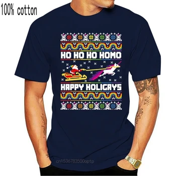 Ho Ho Homo Šťastný Holigays Berry Slouchy Vianočné Tričko
