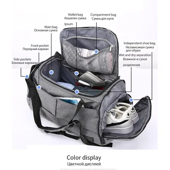 Vysoko Kvalitné Fitness Bag Veľkú Kapacitu Multi-Funkčné Mokré A Suché Oddelenie Telocvični Unisex Batoh Prenosné Cestovné Batožiny Taška