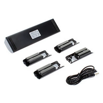 Nabíjateľná Nahradenie 4x batérie + Quad 4 Nabíjačky base batérie nabíjací pre Nintendo WII remote controller gamepad