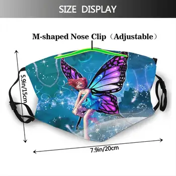 Víla, motýľ Deti Cartoon Maska Non-jednorazové Umývateľný Filter Protivírusové Handričkou Maska Víla, Motýľ Krásne Masky