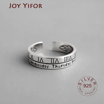 925 Sterling Silver Otvoriť Krúžok pre Ženy INY Minimalistický Nepravidelný list Šperky Bijoux Narodeniny