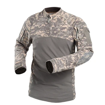 Vojenské Mens Kamufláž Taktické Tričko s Dlhým Rukávom Značky Bavlna Priedušná Boj proti Žaba tričko Mužov Školenia Košele S-3XL