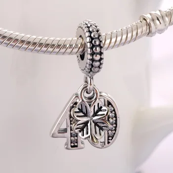 S925 Strieborný Prívesok Perličiek DIY Šperky 40 Rokov Lásky Visieť Kúzlo fit Lady Náramok Náramok Crystal Lady