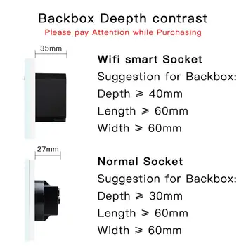BSEED UK Štandardnej elektrickej Zásuvky Wifi 86*86mm Smart Zásuvky WIFI Zásuvky Biela Čierna Zlatej Farby