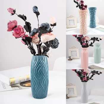 Kreatívne Kvetinové Vázy Imitácia Keramické Anti-jeseň Vázy Svadobné Obývacia Izba Domáce Dekorácie Kvet Usporiadanie