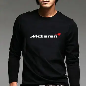McLaren Auto Auto Truck Retro StyleT-Pánske Tričko S Dlhými Rukávmi Black White Tee Tričko Fashion Bežné Tričko Vrchné Oblečenie