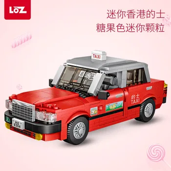 LOZ malé častice vypísané mini stavebné bloky, Hong Kong taxi taxi model mini modelovanie kreatívny darček pre deti