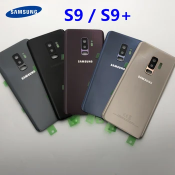 Zadný Kryt Batérie Puzdro Pre Samsung Galaxy S9 G960 S9+ G965 S9 Plus Zadné Sklo Bývanie Kryt + Lepidlo +Fotoaparát Sklo Objektívu Rám