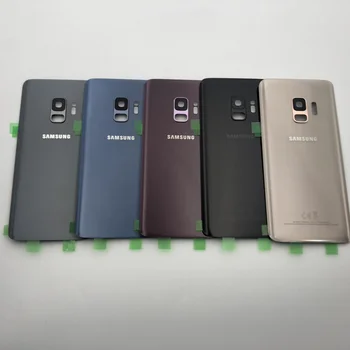Zadný Kryt Batérie Puzdro Pre Samsung Galaxy S9 G960 S9+ G965 S9 Plus Zadné Sklo Bývanie Kryt + Lepidlo +Fotoaparát Sklo Objektívu Rám