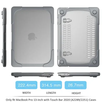Crystal\Matte puzdro Pre Apple Macbook Pro 13-palcový S Dotyk Bar 2020 Notebook Prípad Pre Mac book New Pro 13 A2251 A2289 A2179+Darčeky