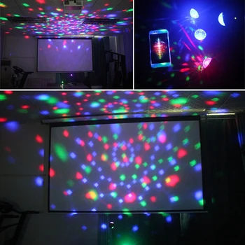 LED USB Mini Hlasom Aktivovaný Crystal Magic Ball Led Fáze Disco Ball Projektora Strana Svetlá Flash DJ Svetlá pre Domáce KTV Bar Auto