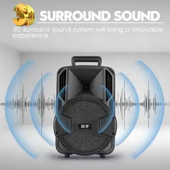 Prenosný bluetooth Reproduktor s mikrofónom Nepremokavé Vonkajšie Bezdrôtové Hudbu Stereo Bass Subwoofer HIFI Zvuk Podpora FM TF Aux