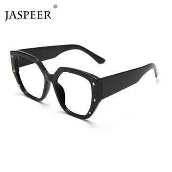 JASPEER Trendy Nadrozmerné Okuliare na Čítanie Ženy Muži Punk Stud Okuliare Presbyopia Reader Námestie Čítanie Okuliare +1,0 až 4.0