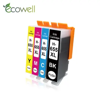 Ecowell 1set Kompatibilné 109A 110A Atramentových zásobníkov Nahradiť pre HP 655 HP655 pre deskjet 3525 5525 4615 4625 4525 6525 6625 Tlačiareň