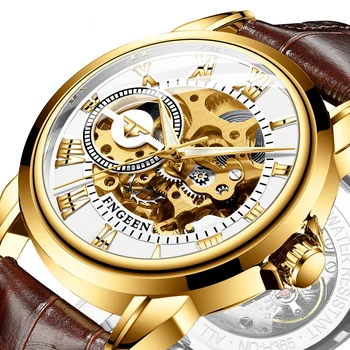 2020 Luxusné pánske Mechanické Hodinky Módne Business Nepremokavé Automatické náramkových hodiniek pre Mužov, Gold Steel Svetelný Pás Hodinky