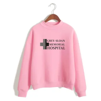 Sivá Sloan Memorial Hospital Hoodie Meredith Grey Derek Pastier Grey 's Kapucňou, Grey' s Anatomy Turtleneck Hoodies Mikina