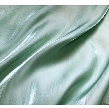 Nové Super Lesklý Hodvábny Satén Mint Green Crystal Hodváb Pearlescent Hodváb Sklzu Módne Textílie Satin