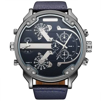 2018 Nové Luxusné Vojenské Armády Duálny Čas Quartz Veľké Dial náramkové hodinky Oulm vhodné Pre Študentov Chlapcov Ako Darček RV relogio masculino