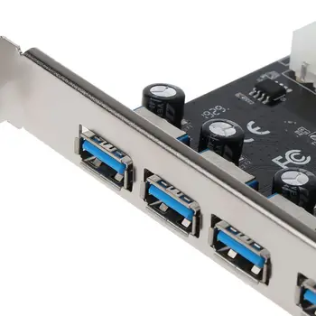 4 Port PCI-E na USB 3.0 HUB, PCI Express Rozširujúca Karta Adaptéra 5 gb / S Rýchlosť K1AA