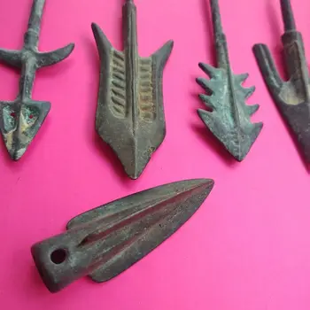 7 Kusov Vintage Bronzovej kopije model lance Dávnych Nože model dávnych mužov pracovný Nástroj