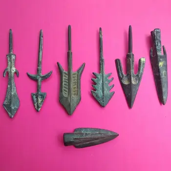7 Kusov Vintage Bronzovej kopije model lance Dávnych Nože model dávnych mužov pracovný Nástroj