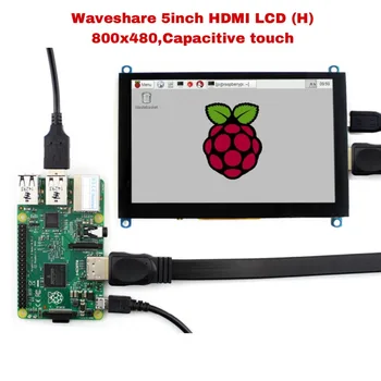 Waveshare 5inch HDMI LCD (H), 800x480, Kapacitný Dotykový Displej LCD Tablet,HDMI rozhranie,Podpora Raspberry Pi,BB Čierna,Banán Pi