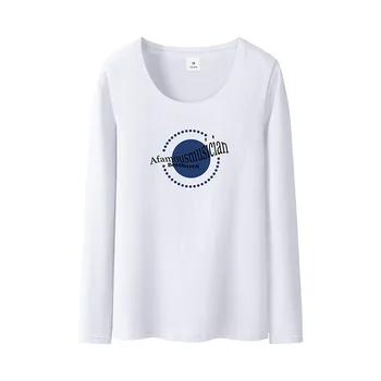 2020 Základné Tričko Ženy Dlhý Rukáv Ženy Topy 2019 Jar Jeseň Tee Tričko Ženy Kórejský Štýl T-Shirt Bavlna