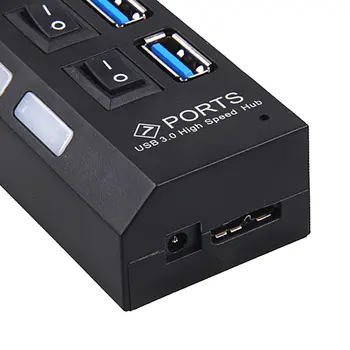 2020 Hot 4 Porty ROZBOČOVAČ USB 3.0 Super Speed 5Gbps Micro USB 3.0 HUB Vysokej Kvality S Samostatný vypínač USB Rozbočovač Počítač Adaptér